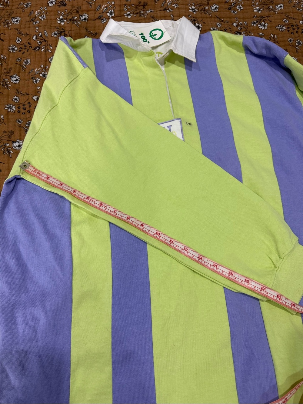 Deadstock 90s Vintage HS Jeans Block Striped Collegiate Rugby Polo Shirt - Picture 9 of 12